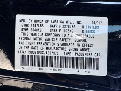 2018 Acura TLX 2.4L w/Technology Package