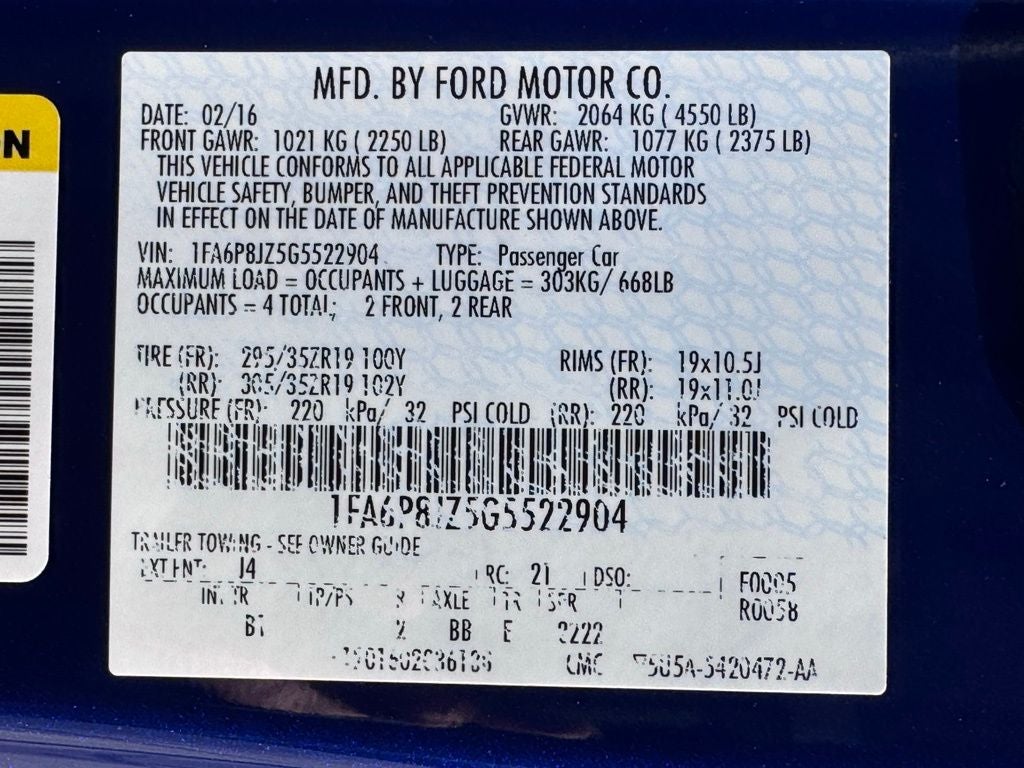 2016 Ford Mustang Shelby GT350