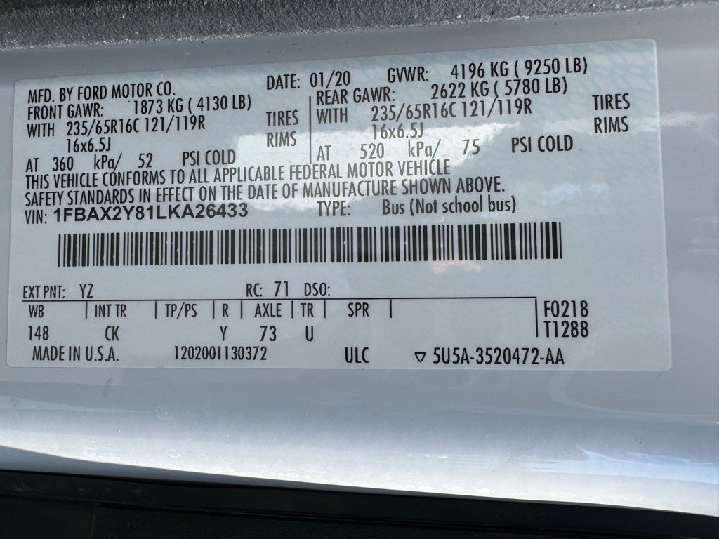 2020 Ford Transit-350 XLT