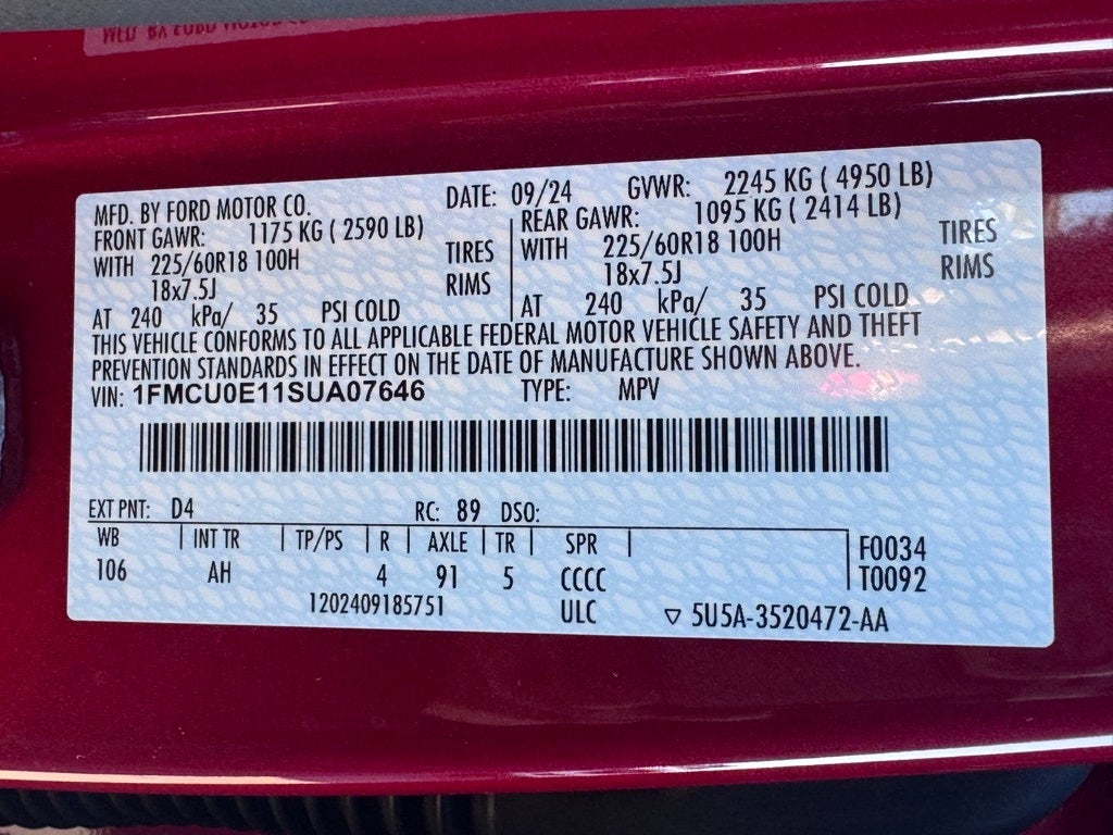 2025 Ford Escape Plug-In Hybrid Base