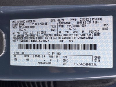 2024 Ford Escape Plug-In Hybrid Base