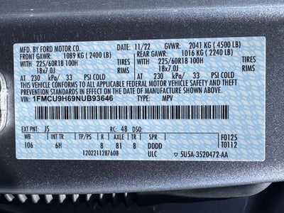 2022 Ford Escape SEL