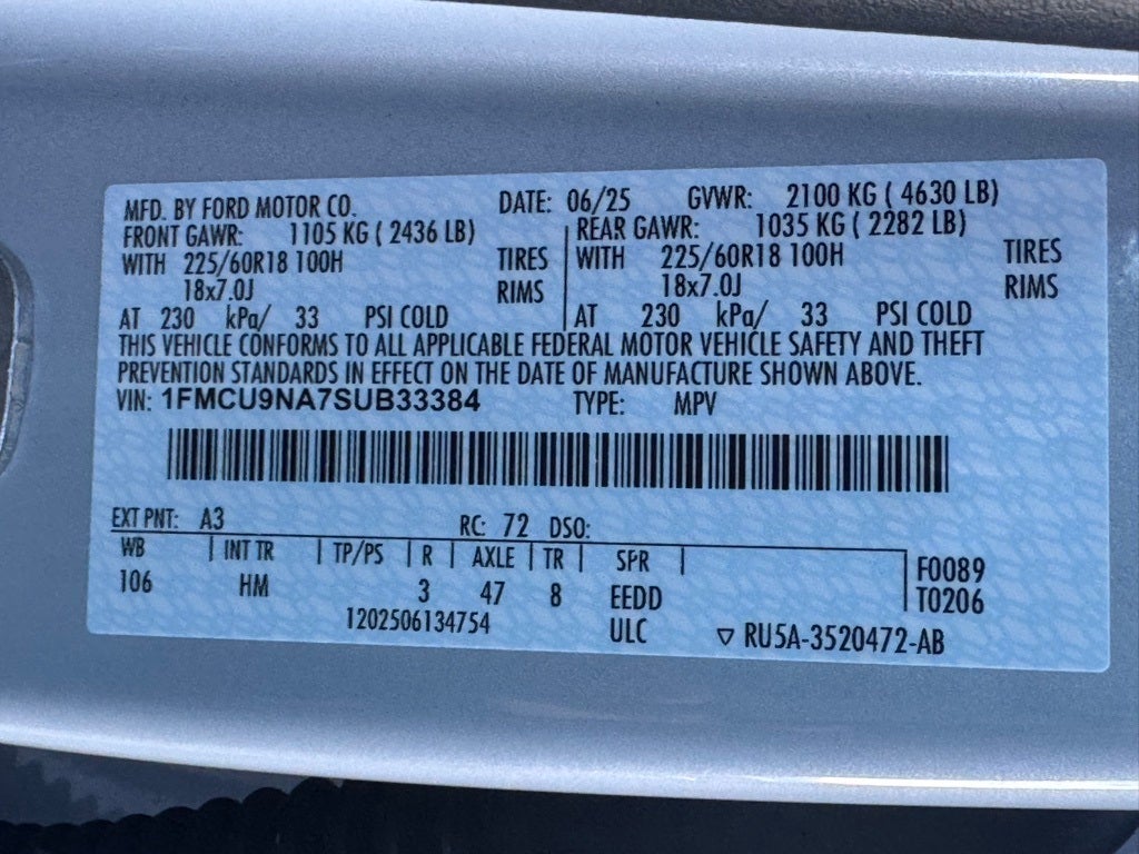 2025 Ford Escape ST-Line Select