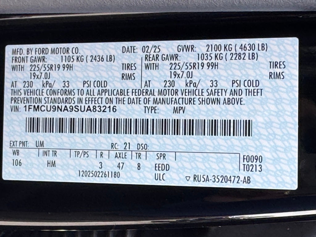 2025 Ford Escape ST-Line Select