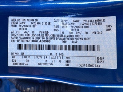 2019 Ford Ranger Lariat