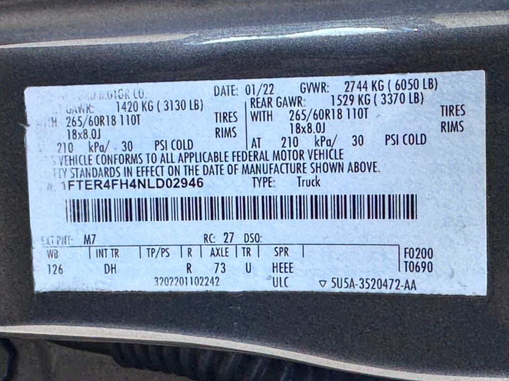 2022 Ford Ranger Lariat