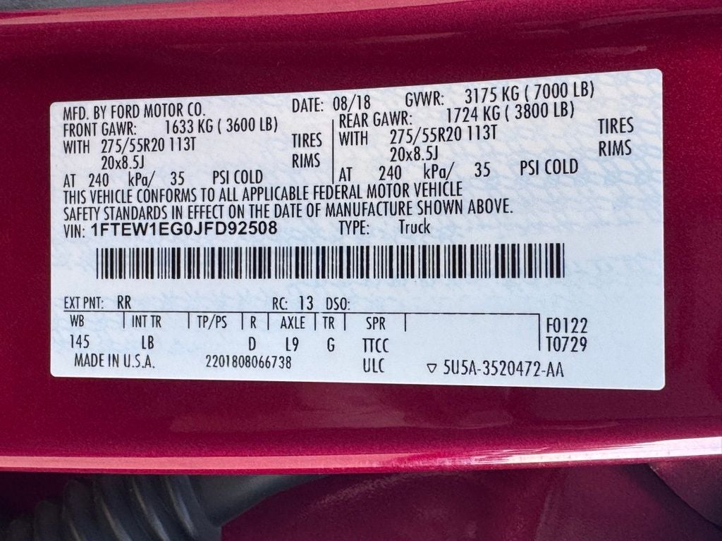 2018 Ford F-150 Lariat