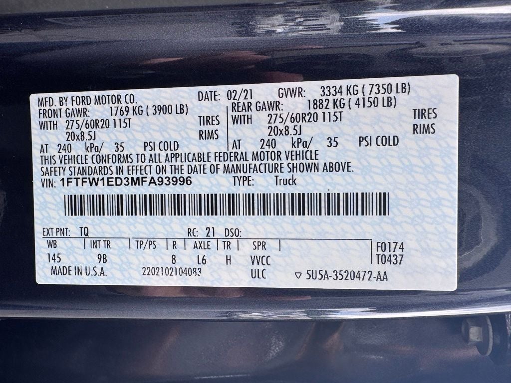 2021 Ford F-150 Platinum