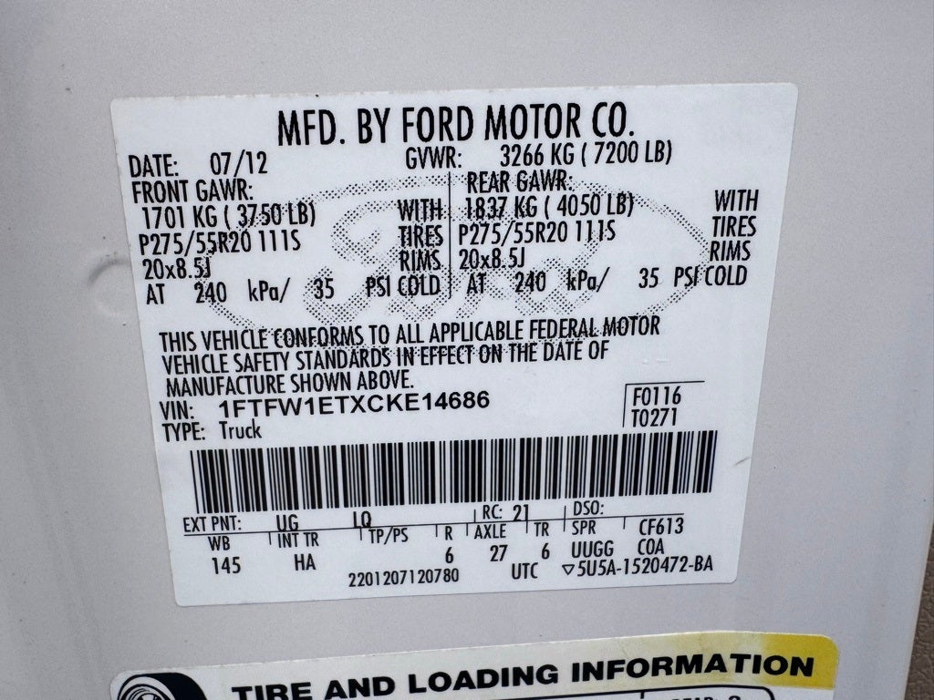 2012 Ford F-150 Lariat