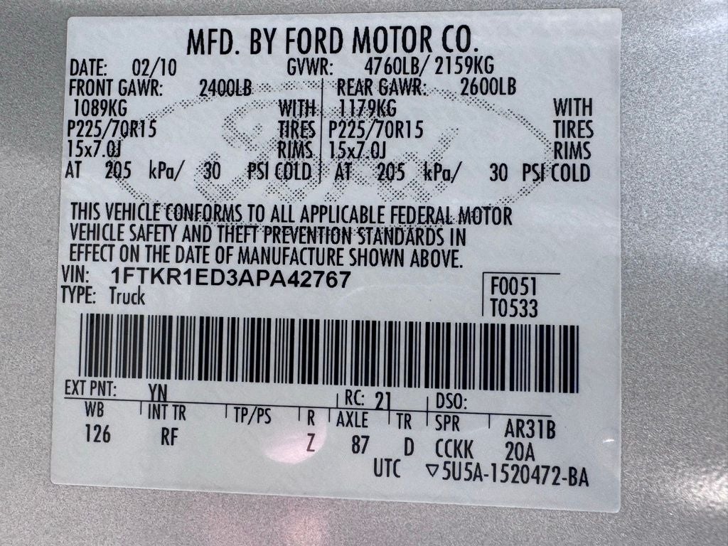 2010 Ford Ranger XLT