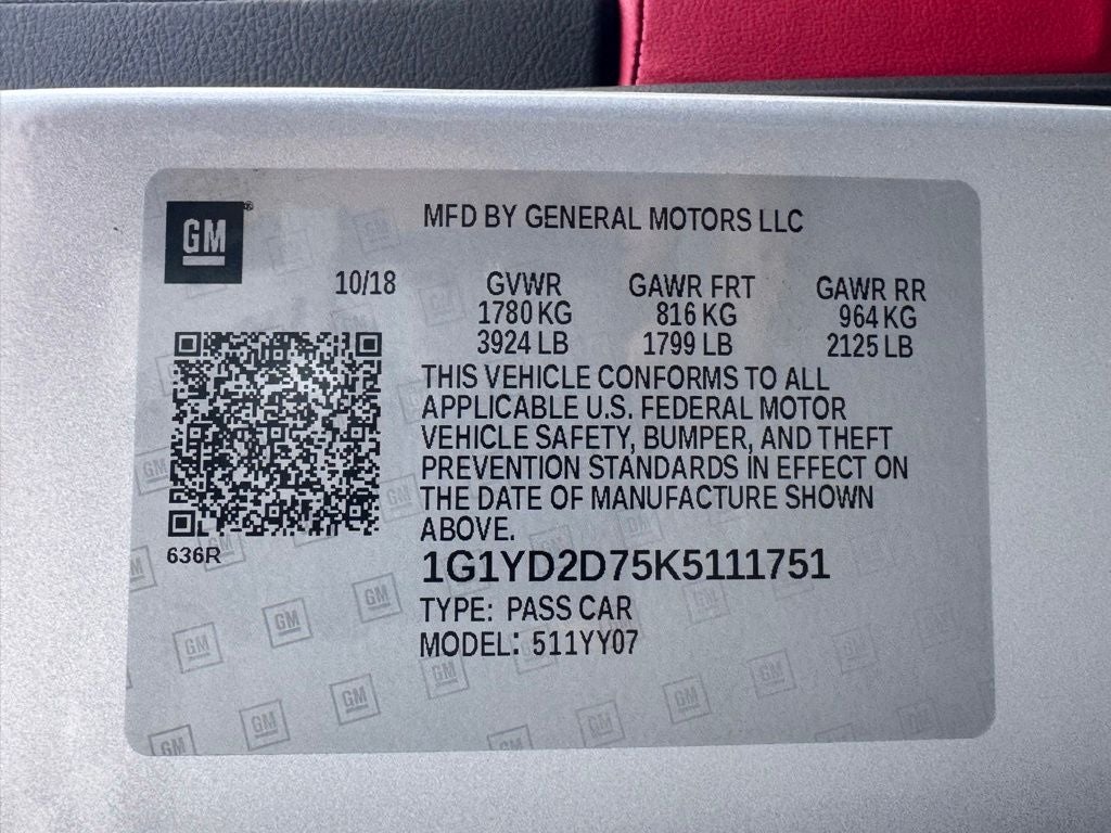 2019 Chevrolet Corvette Stingray 2LT