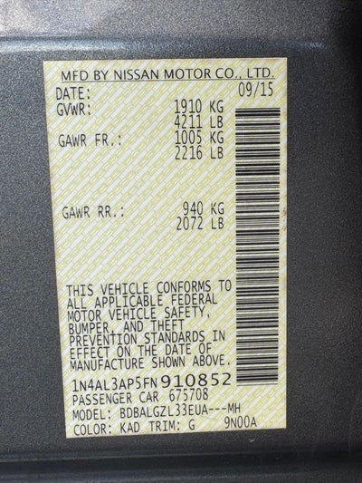 2015 Nissan Altima 2.5 S