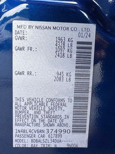 2024 Nissan Altima 2.5 SR