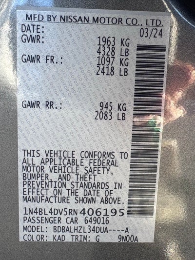 2024 Nissan Altima 2.5 SV