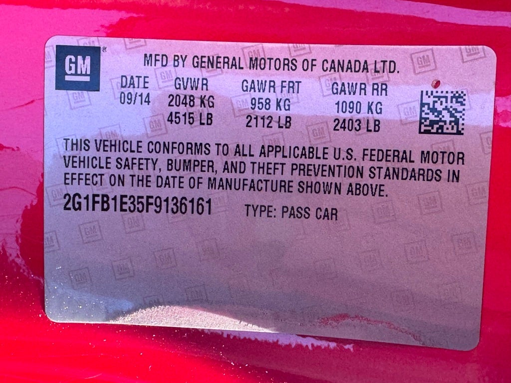 2015 Chevrolet Camaro 2LS