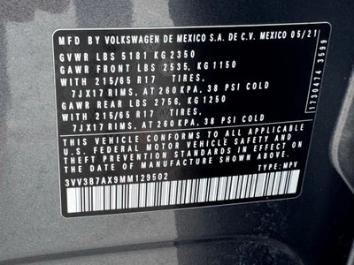 2021 Volkswagen Tiguan 2.0T SE