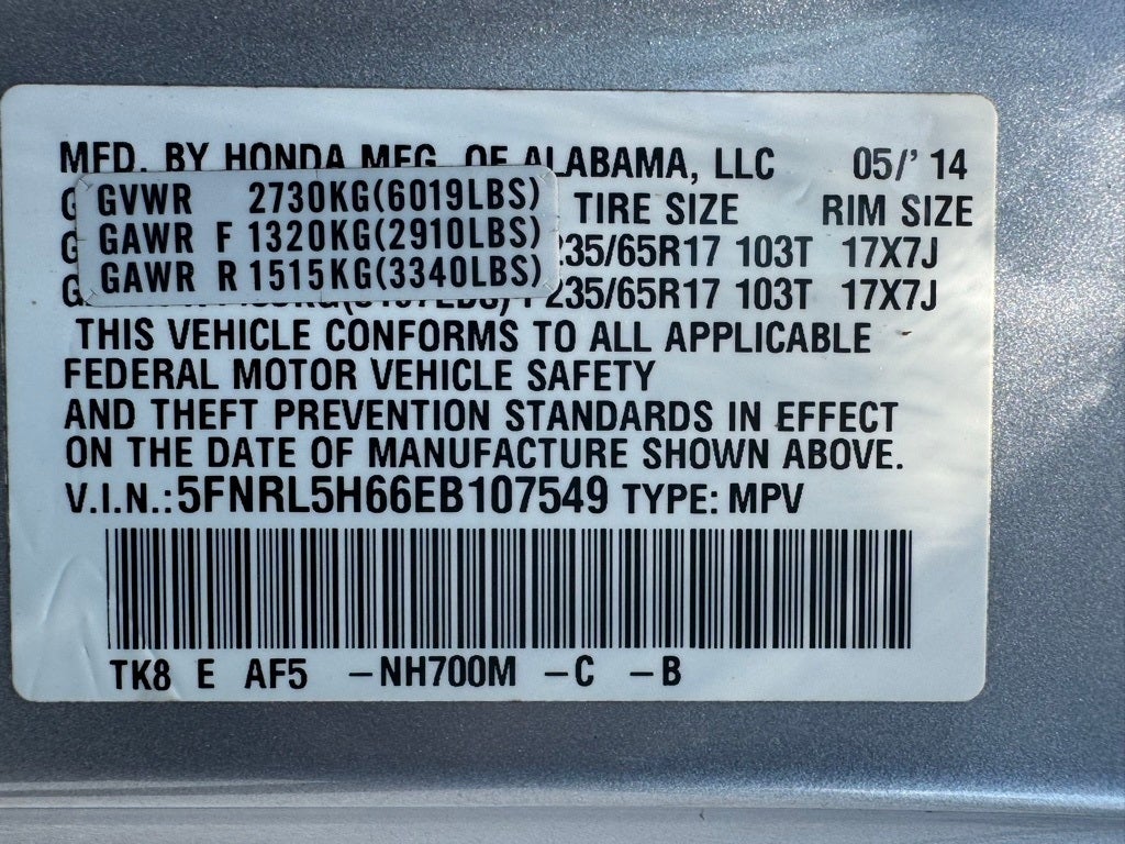 2014 Honda Odyssey EX-L