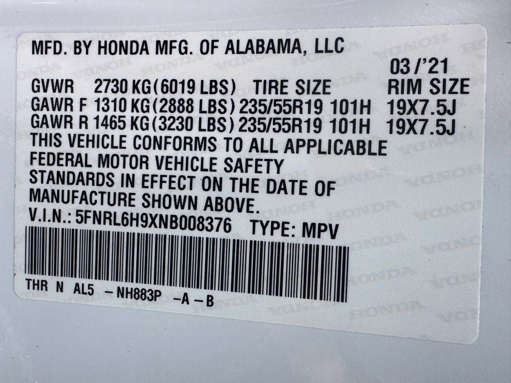 2022 Honda Odyssey Elite