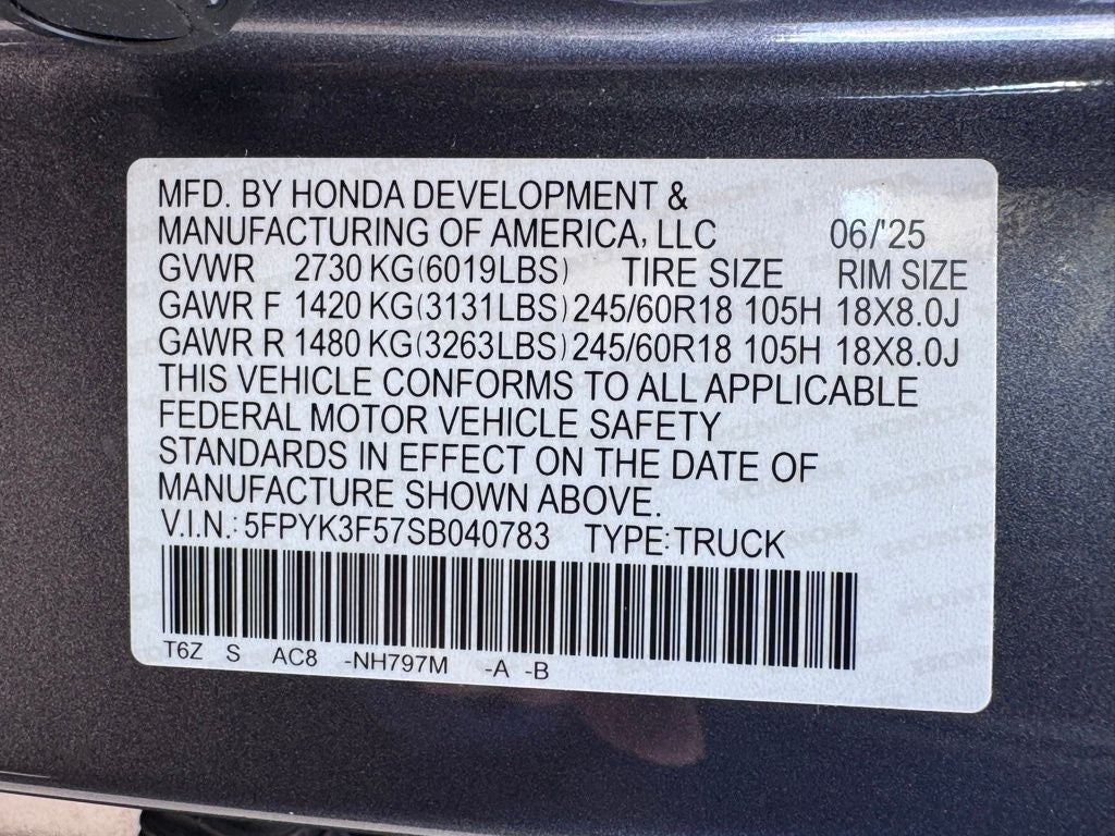 2025 Honda Ridgeline RTL