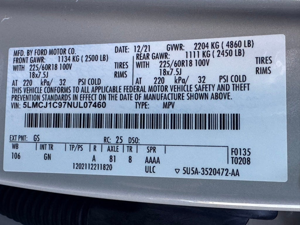 2022 Lincoln Corsair Standard