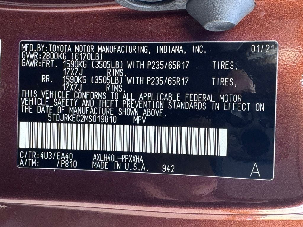 2021 Toyota Sienna XLE 8 Passenger