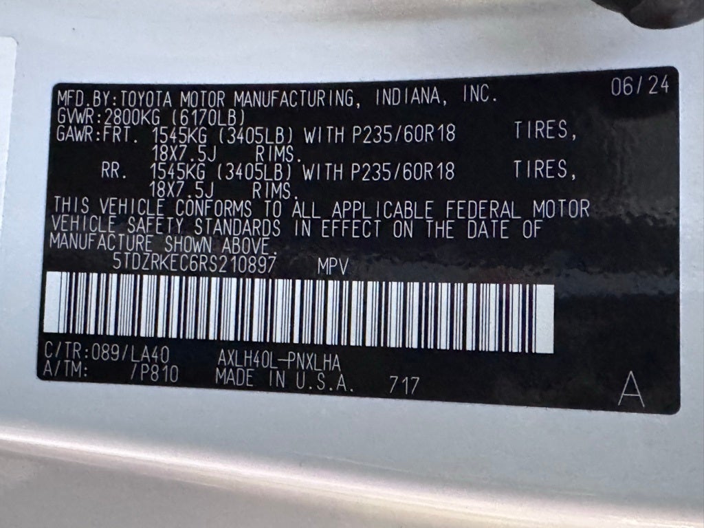 2024 Toyota Sienna Limited 7 Passenger