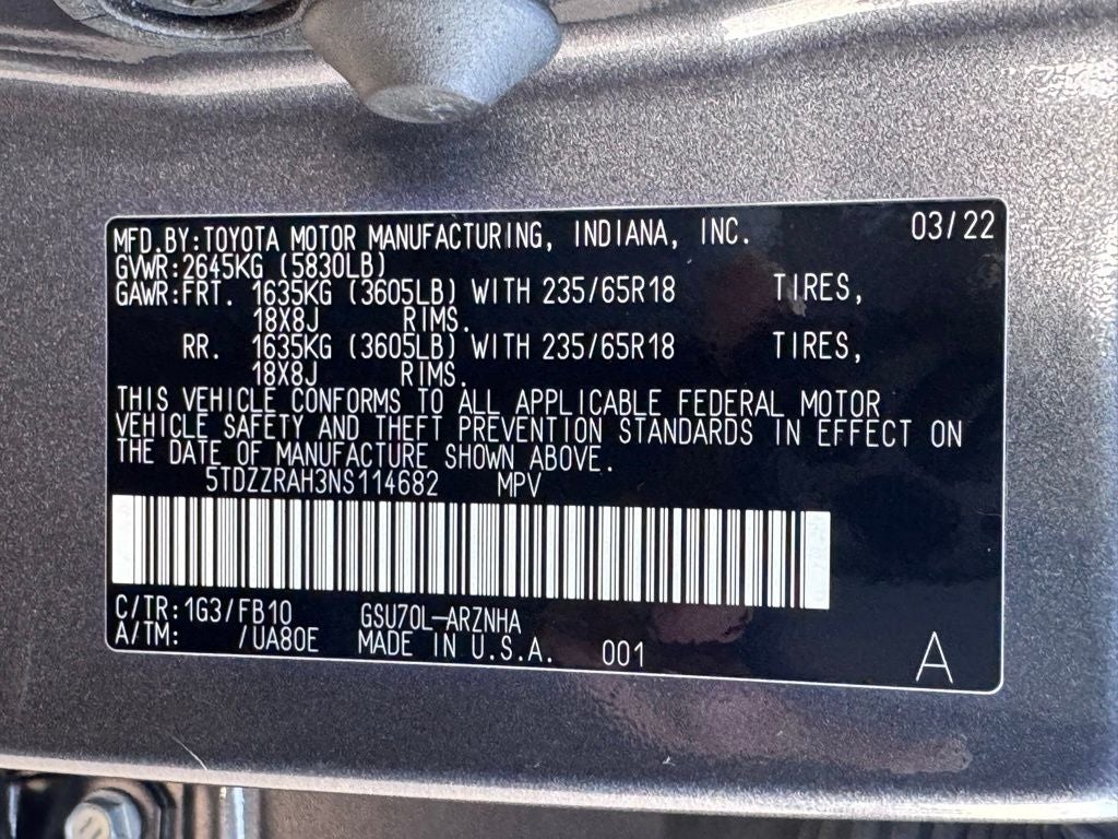 2022 Toyota Highlander LE