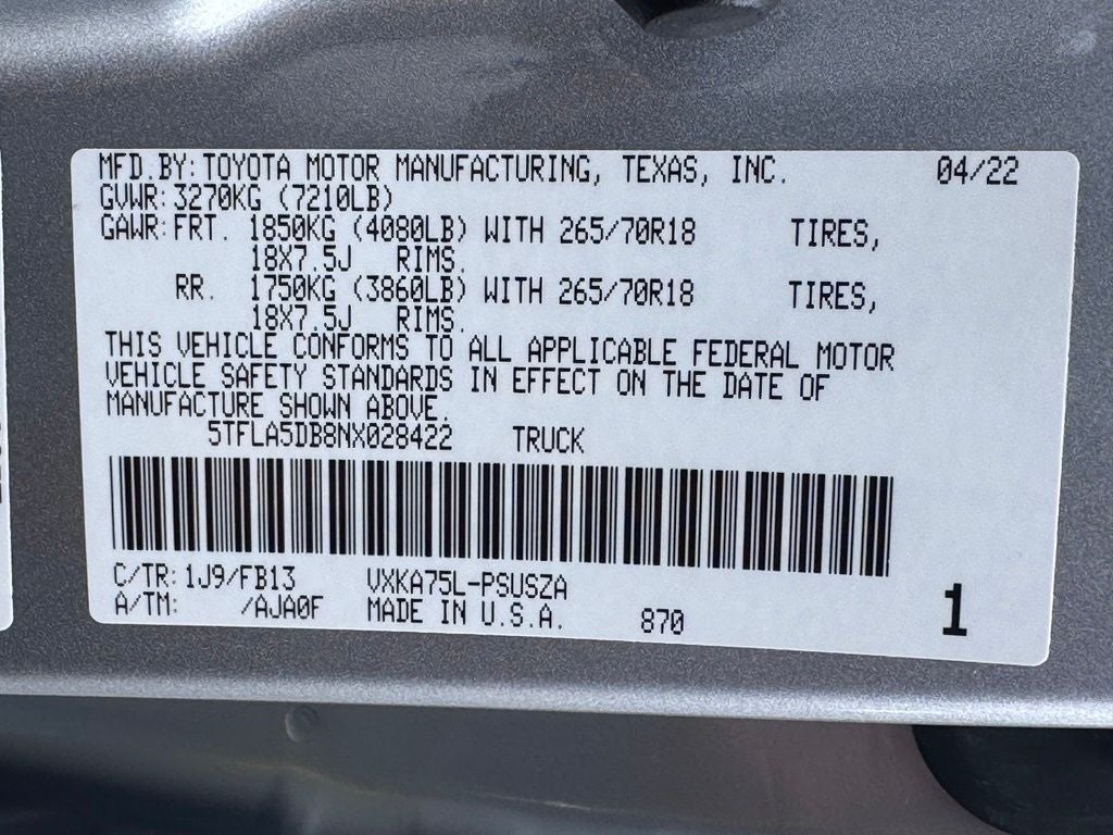 2022 Toyota Tundra SR5