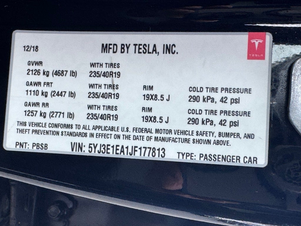 2018 Tesla Model 3 Mid Range