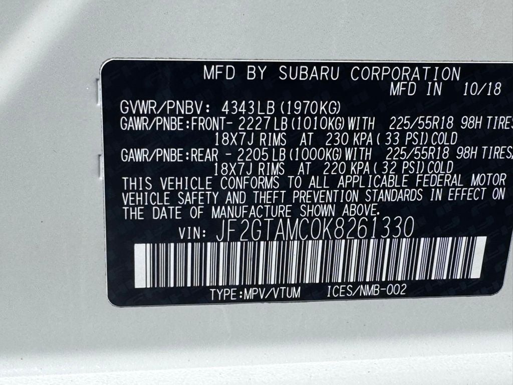 2019 Subaru Crosstrek 2.0i Limited