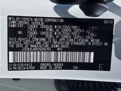 2012 Toyota 4Runner SR5
