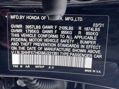 2021 Honda Civic EX