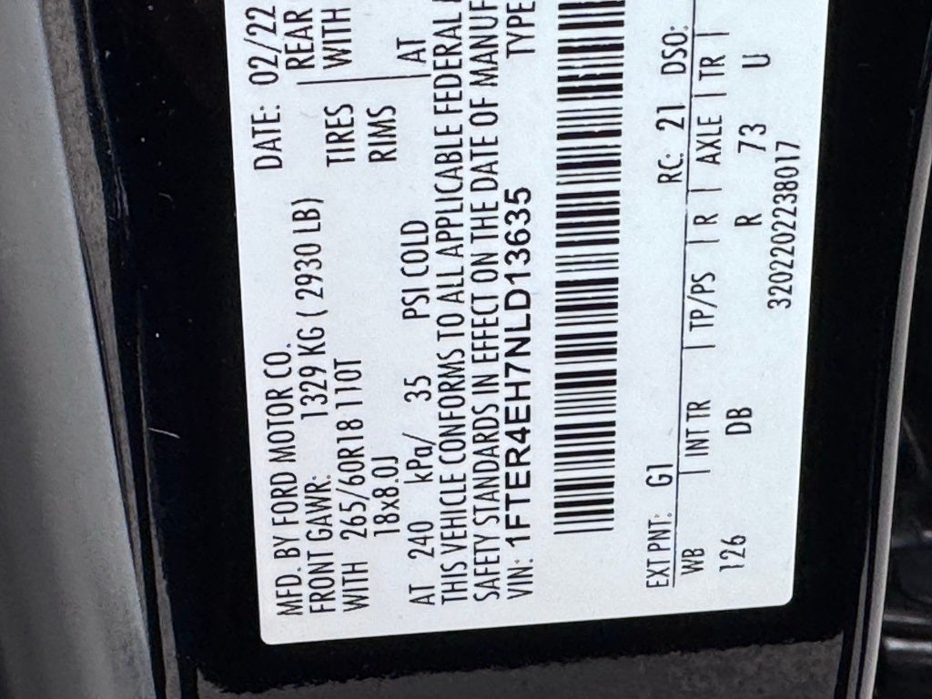 2022 Ford Ranger Lariat