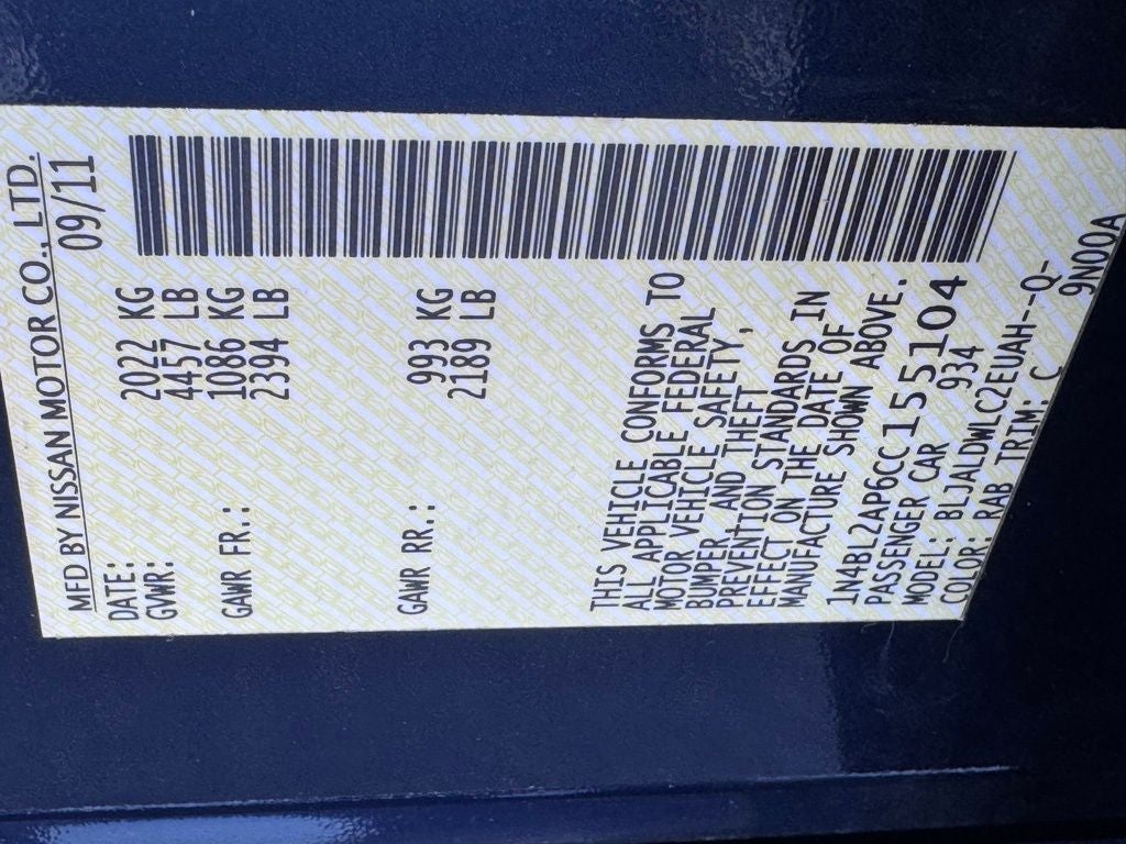 2012 Nissan Altima 3.5 SR