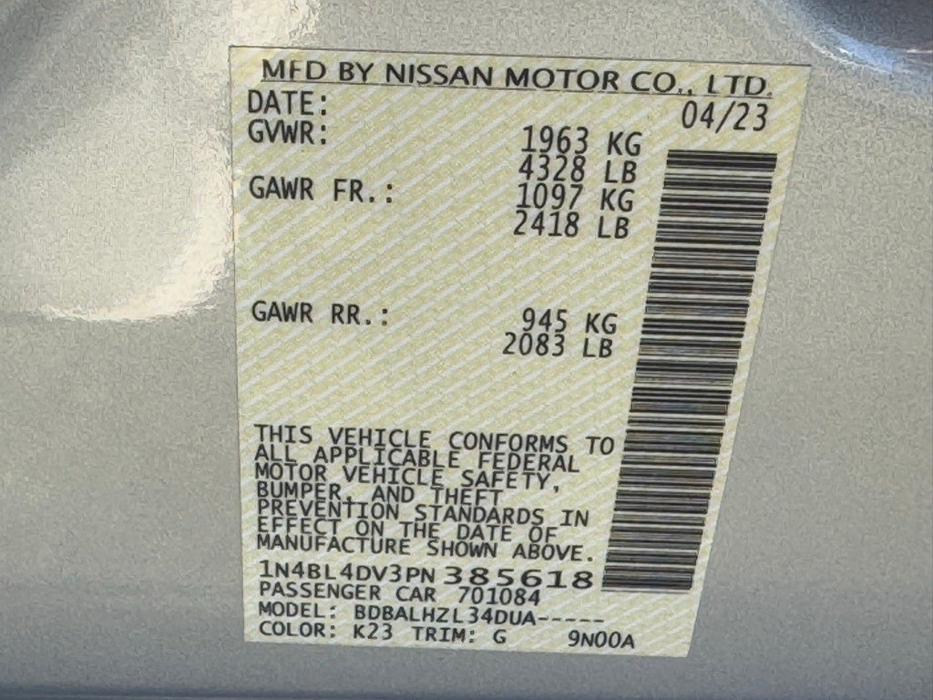 2023 Nissan Altima 2.5 SV