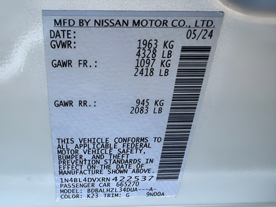 2024 Nissan Altima 2.5 SV