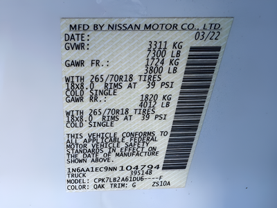 2022 Nissan Titan SV