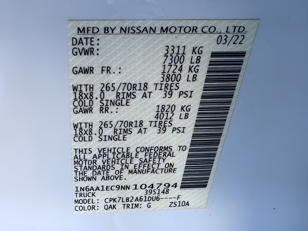 2022 Nissan Titan SV