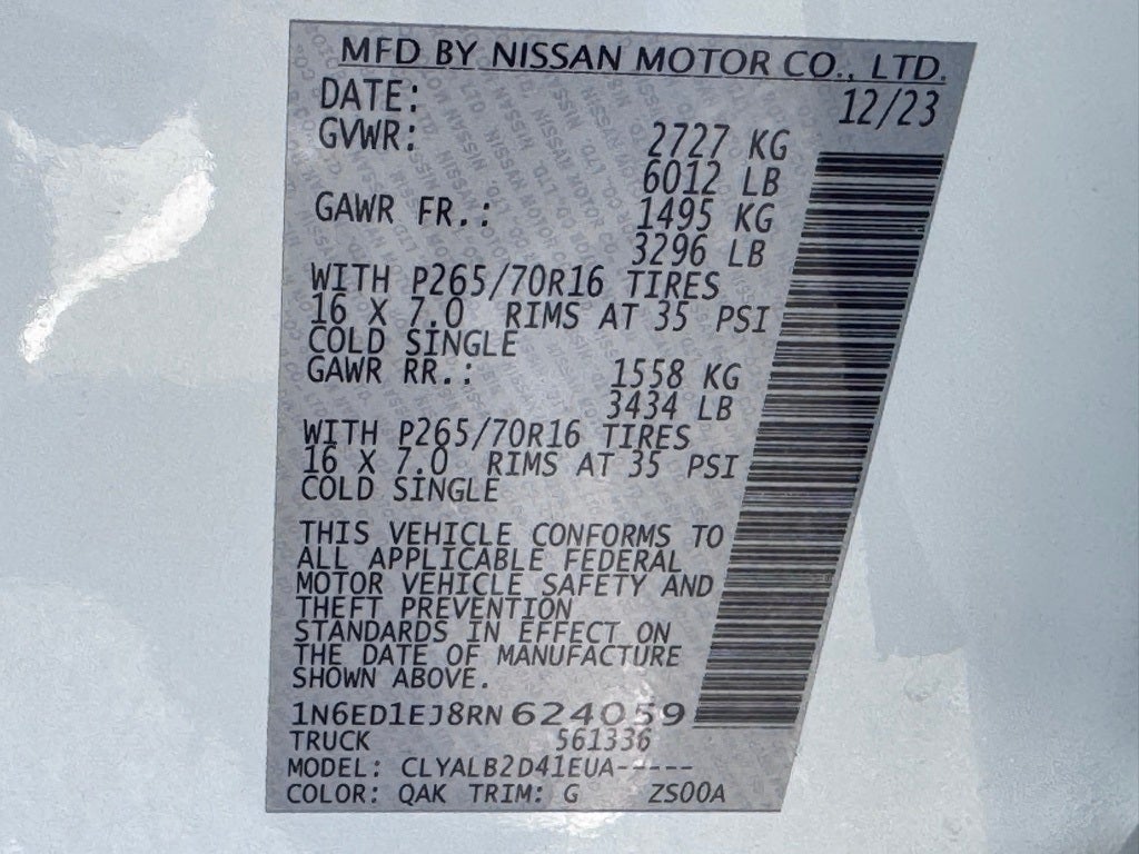 2024 Nissan Frontier SV