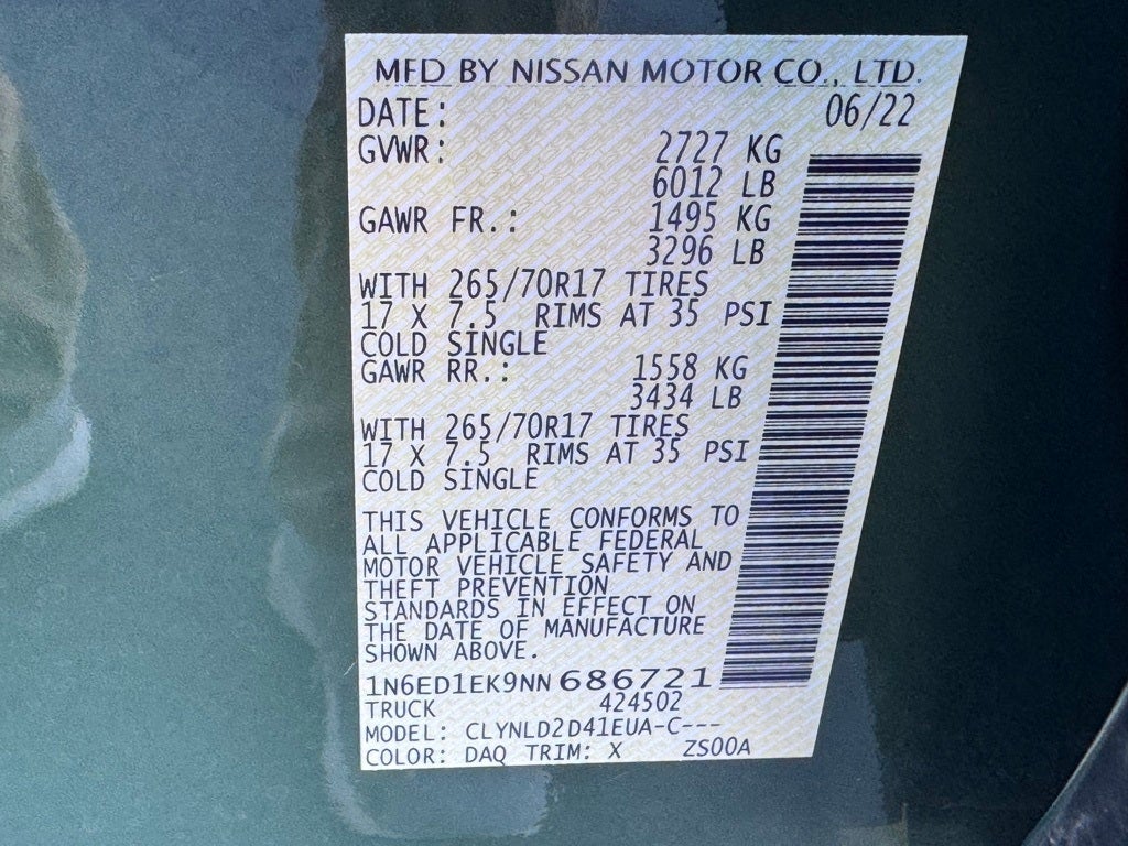 2022 Nissan Frontier PRO-4X