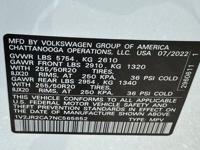 2022 Volkswagen Atlas 3.6L V6 SE w/Technology