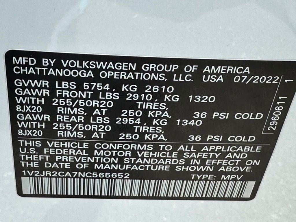 2022 Volkswagen Atlas 3.6L V6 SE w/Technology