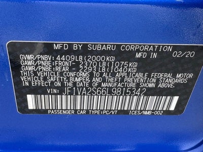 2020 Subaru WRX STi