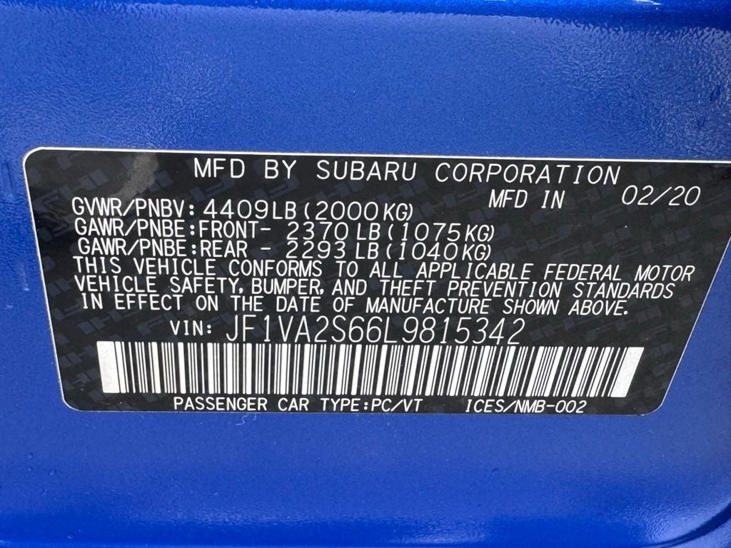 2020 Subaru WRX STi