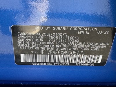 2022 Subaru WRX Premium