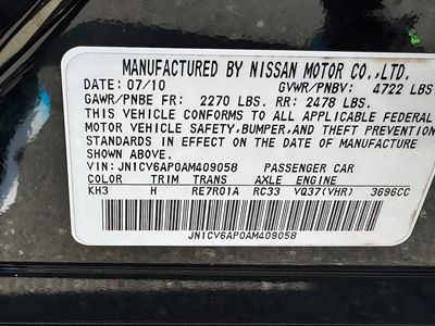 2010 INFINITI G37 Journey