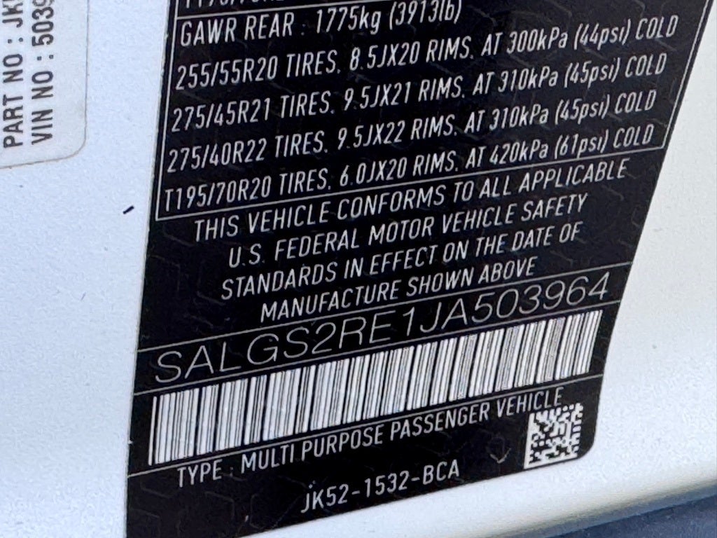 2018 Land Rover Range Rover 5.0L V8 Supercharged